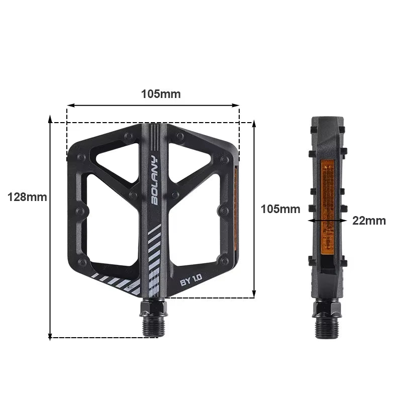 BOLANY Nylon Bicycle Pedal Anti-Slip Mountain Bike Pedals Dustprood Waterproof Seal Double Bearing Pedal MTB Bike Accessories