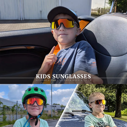 Children'S Cycling Glasses with Polarised Youth Sports Sunglasses for 6-14 Years UV400 Goggles Outdoor Bicycle Eyewear