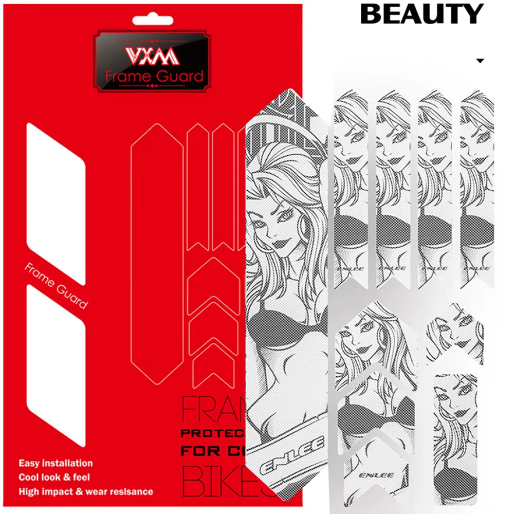 VXM 3D MTB Bike Scratch-Resistant Protect Frame Protector Removeable Sticker Road Bicycle Paster Guard Cover Bicycle Accessories