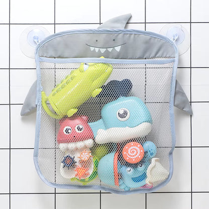 New Cartoon Duck Baby Bathroom Mesh Bag Sucker Design for Bath Toys Kids Animal Shapes Cloth Sand Toys Storage Net Bag