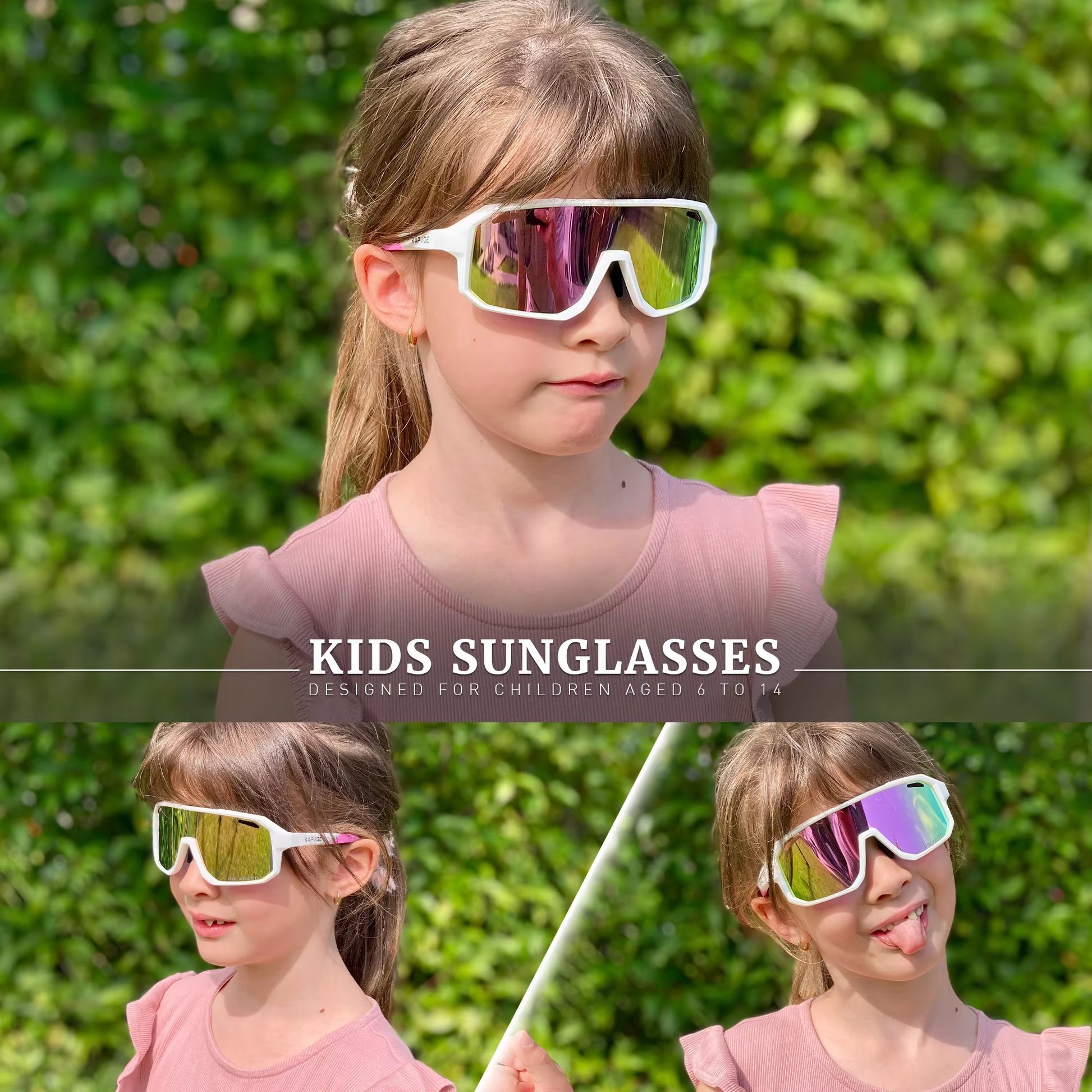 Children'S Cycling Glasses with Polarised Youth Sports Sunglasses for 6-14 Years UV400 Goggles Outdoor Bicycle Eyewear