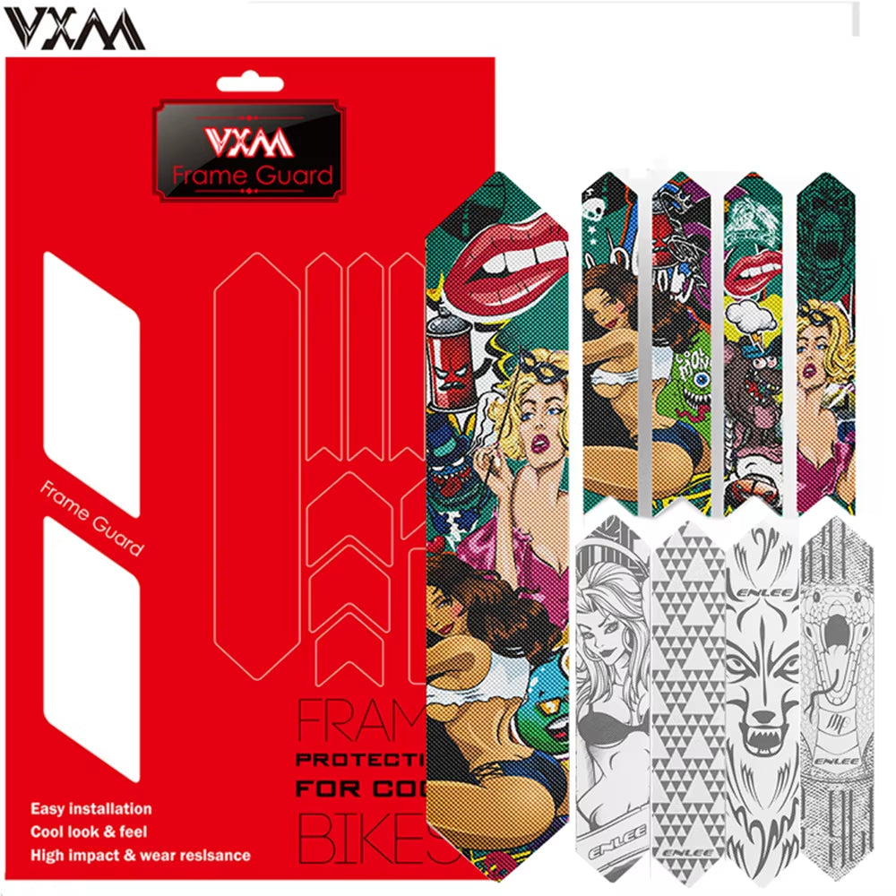 VXM 3D MTB Bike Scratch-Resistant Protect Frame Protector Removeable Sticker Road Bicycle Paster Guard Cover Bicycle Accessories