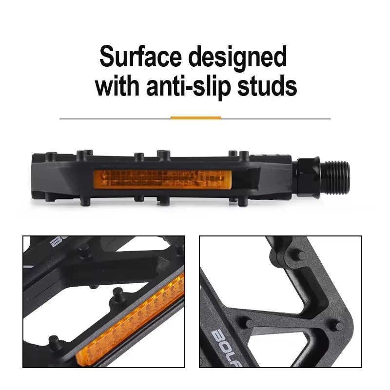 BOLANY Nylon Bicycle Pedal Anti-Slip Mountain Bike Pedals Dustprood Waterproof Seal Double Bearing Pedal MTB Bike Accessories