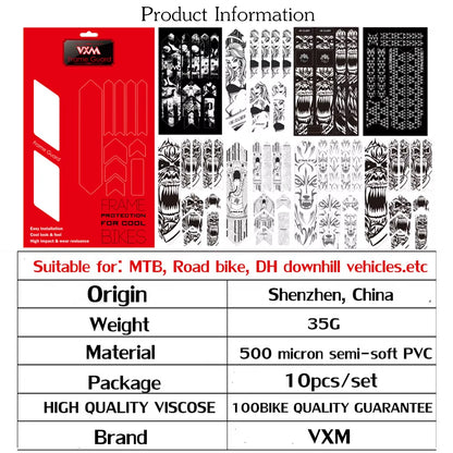 VXM 3D MTB Bike Scratch-Resistant Protect Frame Protector Removeable Sticker Road Bicycle Paster Guard Cover Bicycle Accessories