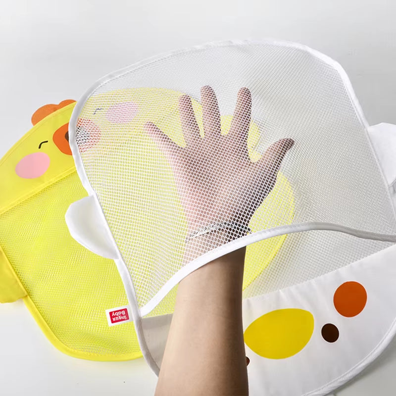 New Cartoon Duck Baby Bathroom Mesh Bag Sucker Design for Bath Toys Kids Animal Shapes Cloth Sand Toys Storage Net Bag