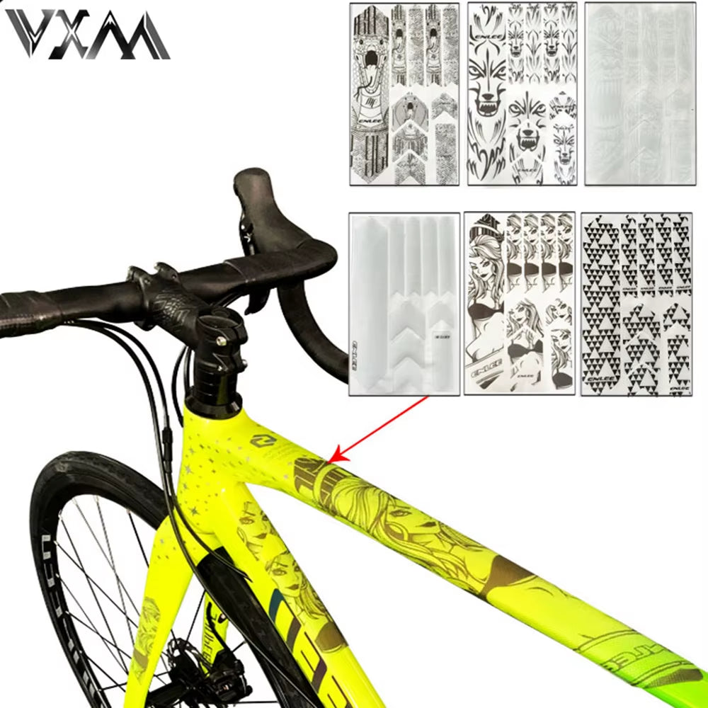 VXM 3D MTB Bike Scratch-Resistant Protect Frame Protector Removeable Sticker Road Bicycle Paster Guard Cover Bicycle Accessories