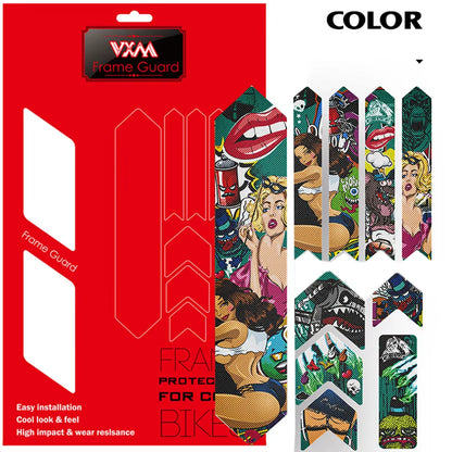 VXM 3D MTB Bike Scratch-Resistant Protect Frame Protector Removeable Sticker Road Bicycle Paster Guard Cover Bicycle Accessories