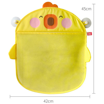New Cartoon Duck Baby Bathroom Mesh Bag Sucker Design for Bath Toys Kids Animal Shapes Cloth Sand Toys Storage Net Bag